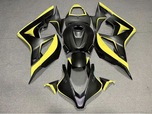 2007-2008 Matte Black & Yellow Honda CBR600RR Fairings 2007-2008 Matte Black & Yellow Honda CBR600RR Fairings