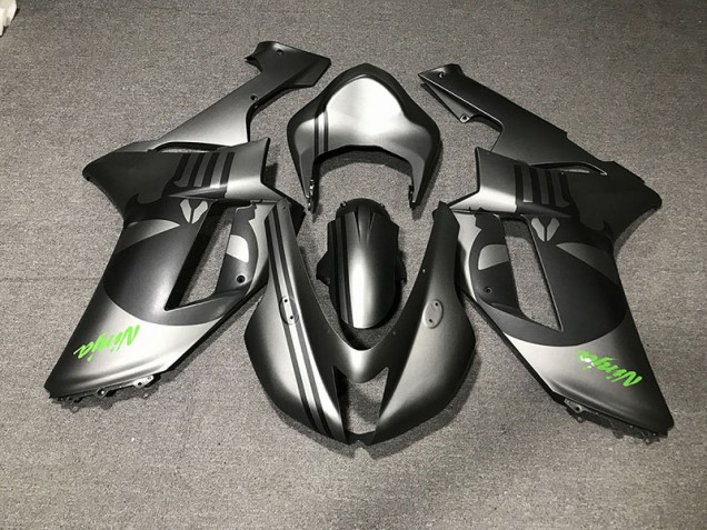 2007-2008 Matte Silver & Skull Kawasaki ZX6R Fairings 2007-2008 Matte Silver & Skull Kawasaki ZX6R Fairings