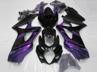 2007-2008 Mood Purple and Gloss Black Suzuki GSXR 1000 Fairings