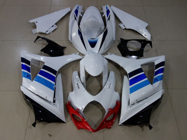 2007-2008 OEM Style Blue and White Suzuki GSXR 1000 Fairings 2007-2008 OEM Style Blue and White Suzuki GSXR 1000 Fairings