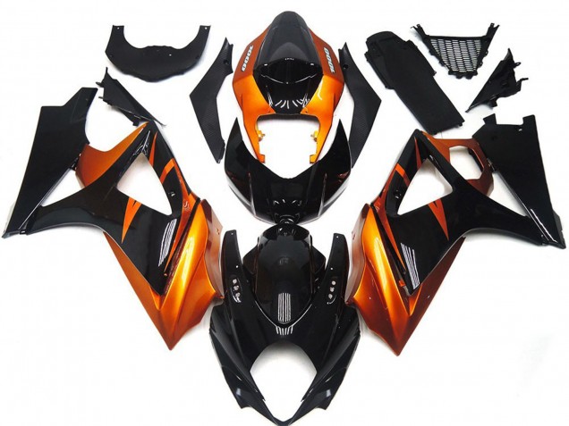 2007-2008 Orange and Gloss Black Style Suzuki GSXR 1000 Fairings 2007-2008 Orange and Gloss Black Style Suzuki GSXR 1000 Fairings