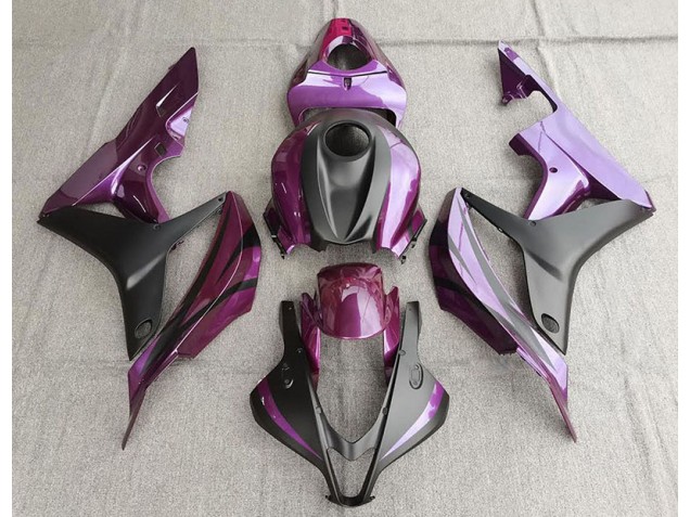 2007-2008 Purple and Matte Black Honda CBR600RR Fairings