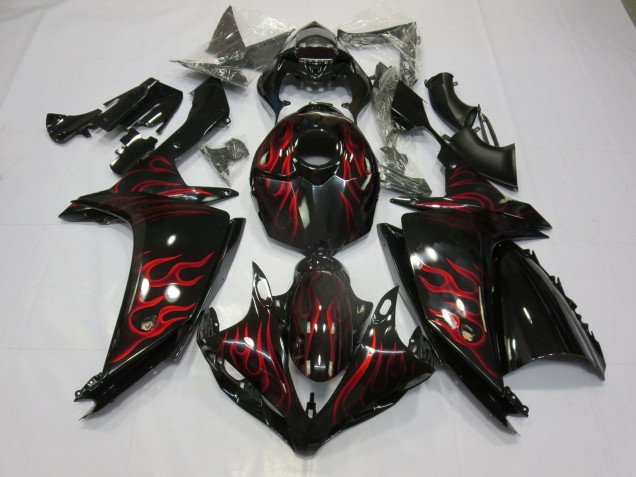 2007-2008 Red Flame Yamaha R1 Fairings 2007-2008 Red Flame Yamaha R1 Fairings
