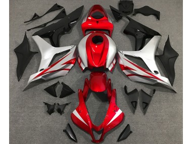 2007-2008 Red and Silver OEM Style Honda CBR600RR Fairings