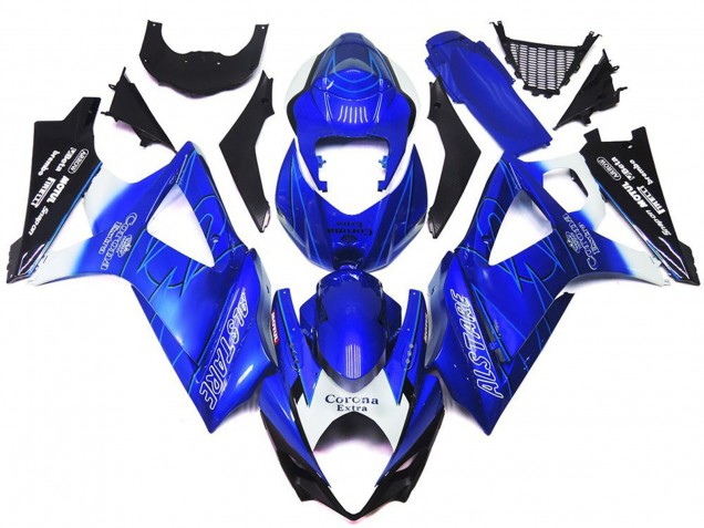 2007-2008 Vibrant Blue with White Corona Suzuki GSXR 1000 Fairings 2007-2008 Vibrant Blue with White Corona Suzuki GSXR 1000 Fairings