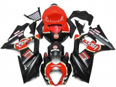 2007-2008 Vibrant Matte Black Custom Lucky Strike Suzuki GSXR 1000 Fairings