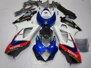 2007-2008 White Rockstar Suzuki GSXR 1000 Fairings