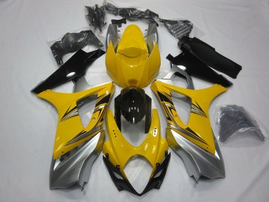 2007-2008 Yellow Silver Suzuki GSXR 1000 Fairings