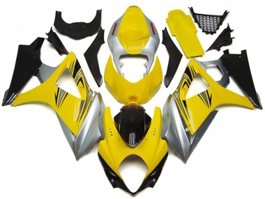 2007-2008 Yellow and Silver OEM Style Suzuki GSXR 1000 Fairings