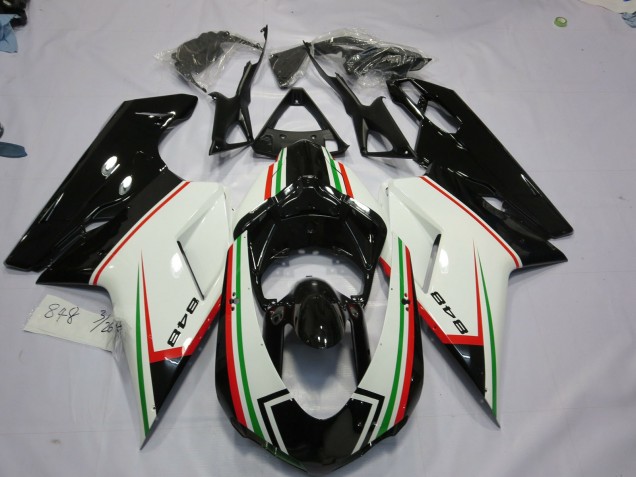 2007-2012 Black tri Color Ducati 848 1098 1198 Fairings 2007-2012 Black tri Color Ducati 848 1098 1198 Fairings