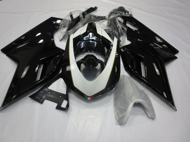 2007-2012 Gloss Black and White Ducati 848 1098 1198 Fairings 2007-2012 Gloss Black and White Ducati 848 1098 1198 Fairings
