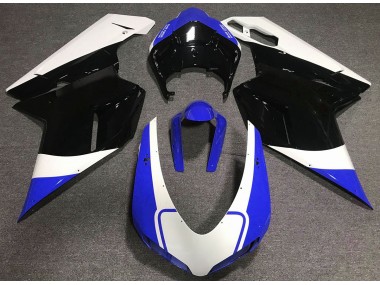 2007-2012 Gloss Blue White and Black Ducati 848 1098 1198 Fairings