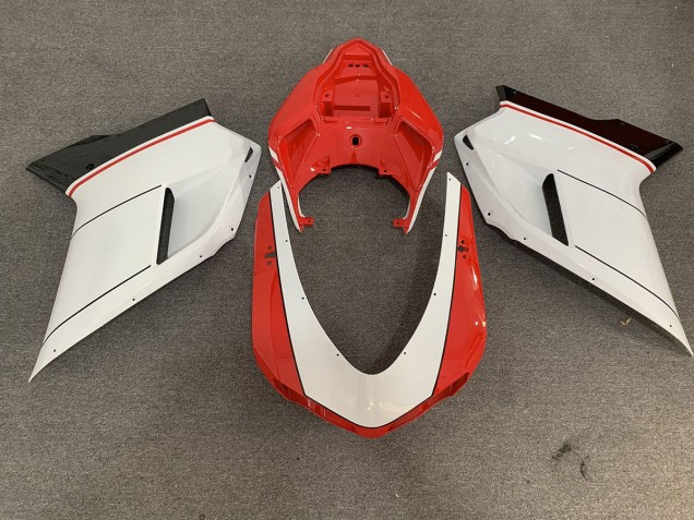 2007-2012 Red White Ducati 848 1098 1198 Fairings 2007-2012 Red White Ducati 848 1098 1198 Fairings