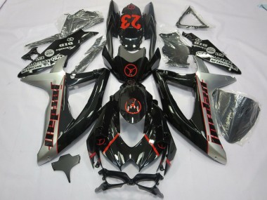2008-2010 Black Grey Jordan Suzuki GSXR 600-750 Fairings