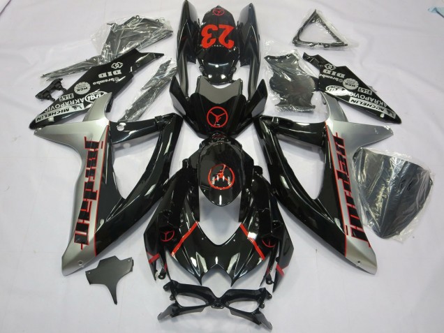 2008-2010 Black Grey Jordan Suzuki GSXR 600-750 Fairings 2008-2010 Black Grey Jordan Suzuki GSXR 600-750 Fairings