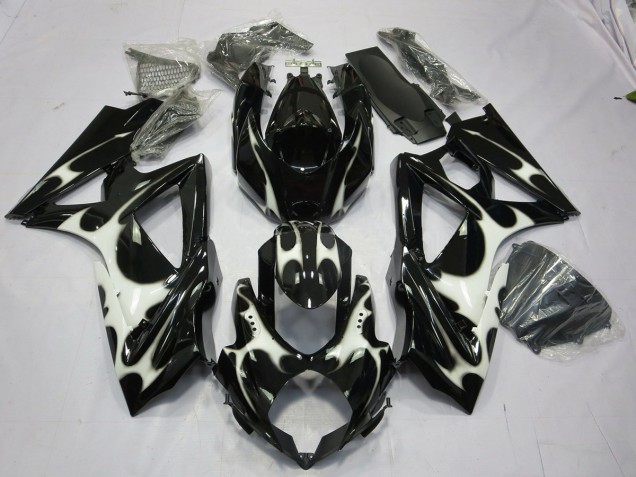 2008-2010 Black and White Design Suzuki GSXR 600-750 Fairings 2008-2010 Black and White Design Suzuki GSXR 600-750 Fairings