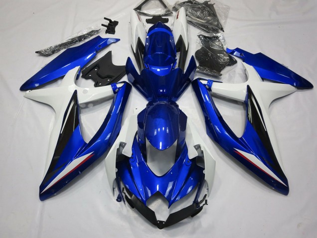 2008-2010 Blue Black and White Suzuki GSXR 600-750 Fairings 2008-2010 Blue Black and White Suzuki GSXR 600-750 Fairings
