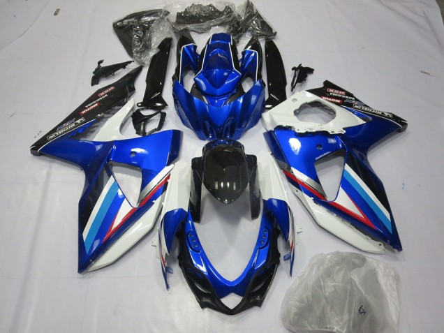 2008-2010 Blue White and Red Suzuki GSXR 600-750 Fairings 2008-2010 Blue White and Red Suzuki GSXR 600-750 Fairings