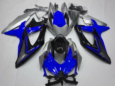 2008-2010 Blue and Silver Suzuki GSXR 600-750 Fairings