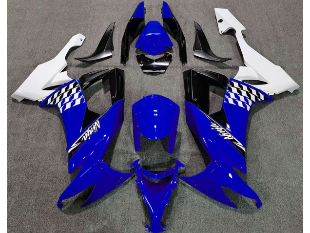 2008-2010 Gloss Blue and White Kawasaki ZX10R Fairings 2008-2010 Gloss Blue and White Kawasaki ZX10R Fairings