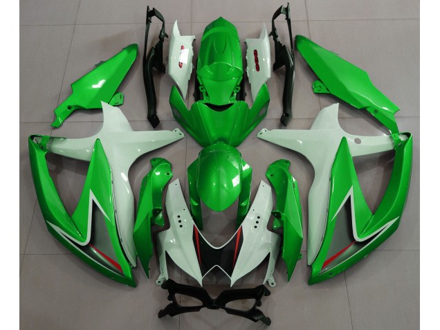 2008-2010 Gloss Green & White Suzuki GSXR 600-750 Fairings 2008-2010 Gloss Green & White Suzuki GSXR 600-750 Fairings