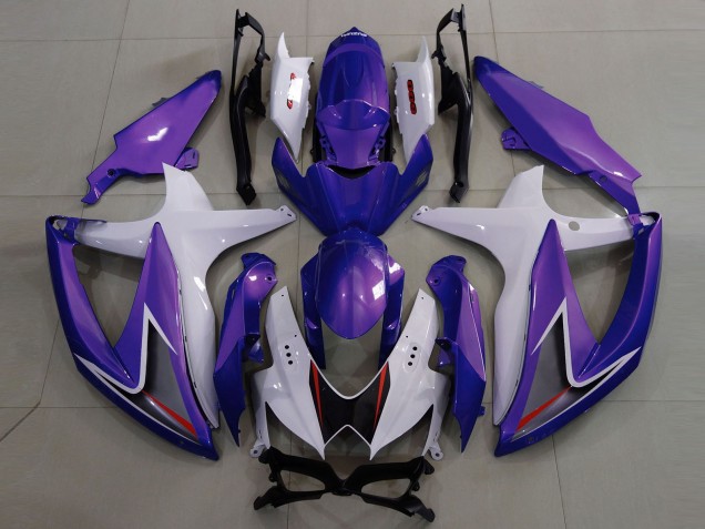 2008-2010 Gloss Purple & White Suzuki GSXR 600-750 Fairings 2008-2010 Gloss Purple & White Suzuki GSXR 600-750 Fairings