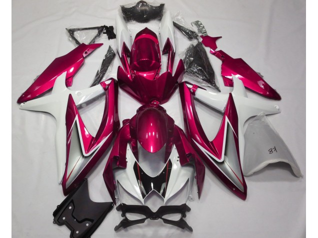 2008-2010 Gloss Red and White Suzuki GSXR 600-750 Fairings 2008-2010 Gloss Red and White Suzuki GSXR 600-750 Fairings