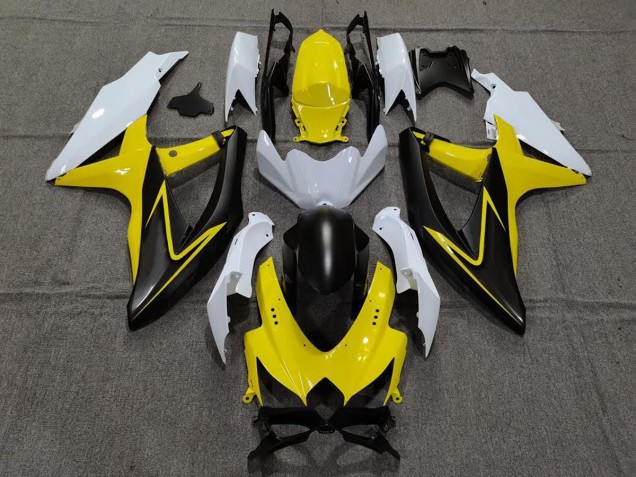 2008-2010 Gloss Yellow and White Suzuki GSXR 600-750 Fairings 2008-2010 Gloss Yellow and White Suzuki GSXR 600-750 Fairings