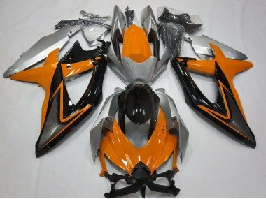 2008-2010 Orange and Silver Suzuki GSXR 600-750 Fairings