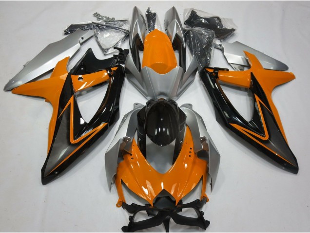 2008-2010 Orange and Silver Suzuki GSXR 600-750 Fairings 2008-2010 Orange and Silver Suzuki GSXR 600-750 Fairings