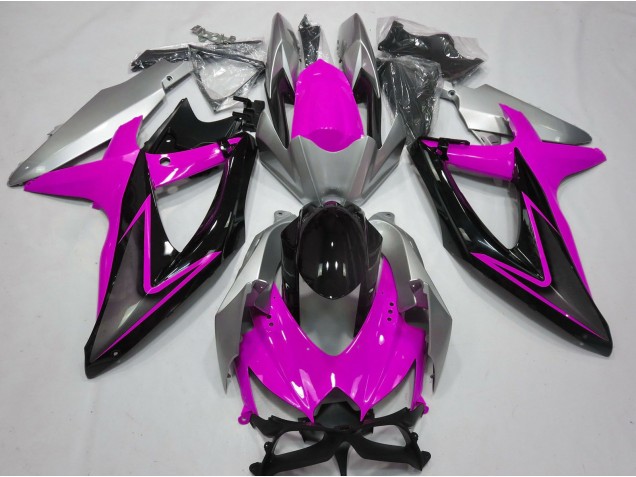 2008-2010 Pink and Silver Suzuki GSXR 600-750 Fairings 2008-2010 Pink and Silver Suzuki GSXR 600-750 Fairings
