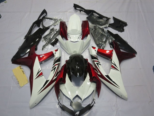 2008-2010 Red White Black Suzuki GSXR 600-750 Fairings 2008-2010 Red White Black Suzuki GSXR 600-750 Fairings