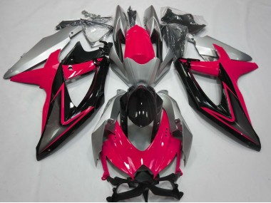 2008-2010 Red and Silver Suzuki GSXR 600-750 Fairings