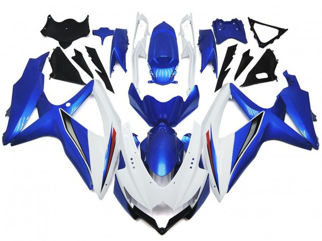 2008-2010 Shining Gloss White With Silver and blue Suzuki GSXR 600-750 Fairings 2008-2010 Shining Gloss White With Silver and blue Suzuki GSXR 600-750 Fairings