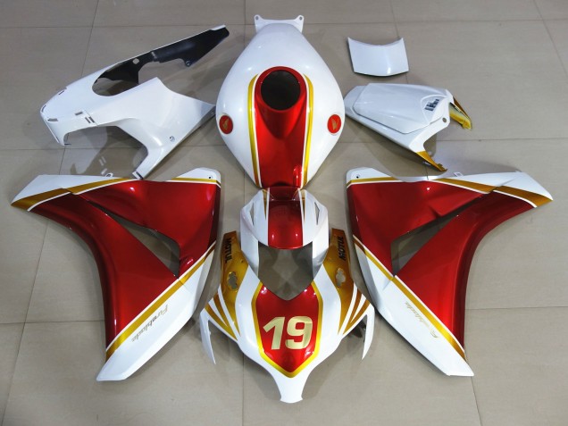 2008-2011 Red and White 19 Honda CBR1000RR Fairings 2008-2011 Red and White 19 Honda CBR1000RR Fairings