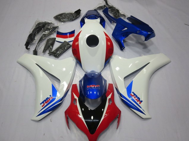 2008-2011 White Red and Blue Honda CBR1000RR Fairings