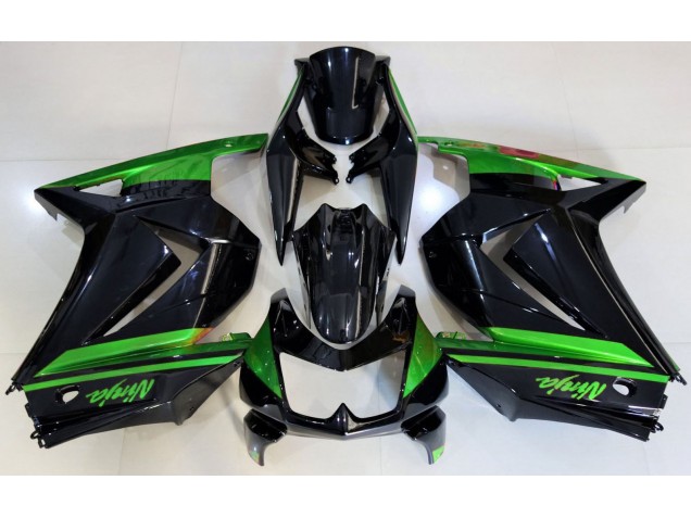 2008-2013 Gloss Black & Green Kawasaki Ninja 250 Fairings