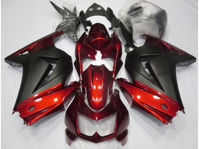 2008-2013 Red and Matte Black Kawasaki Ninja 250 Fairings