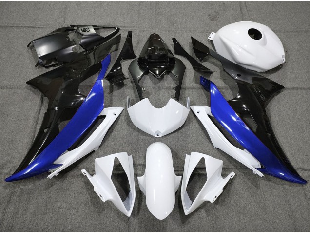 2008-2016 Custom Blue Black and White Yamaha R6 Fairings