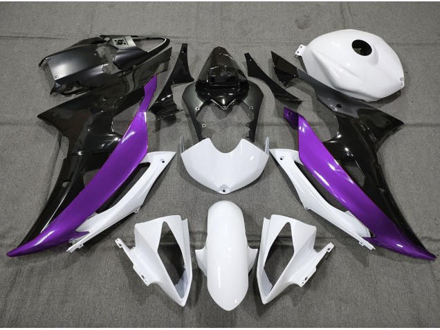 2008-2016 Custom Purple Black and White Yamaha R6 Fairings