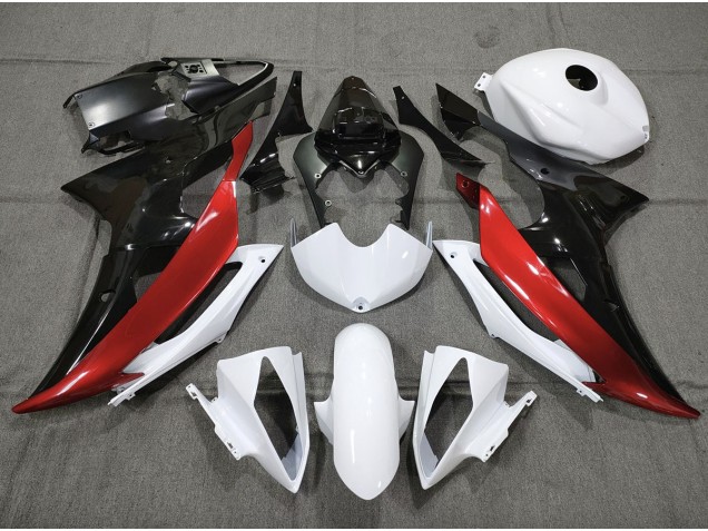 2008-2016 Custom Red Black and White Yamaha R6 Fairings 2008-2016 Custom Red Black and White Yamaha R6 Fairings