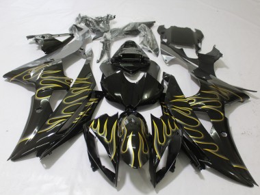 2008-2016 Gloss Black & Flame Yamaha R6 Fairings