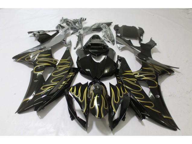 2008-2016 Gloss Black & Flame Yamaha R6 Fairings 2008-2016 Gloss Black & Flame Yamaha R6 Fairings