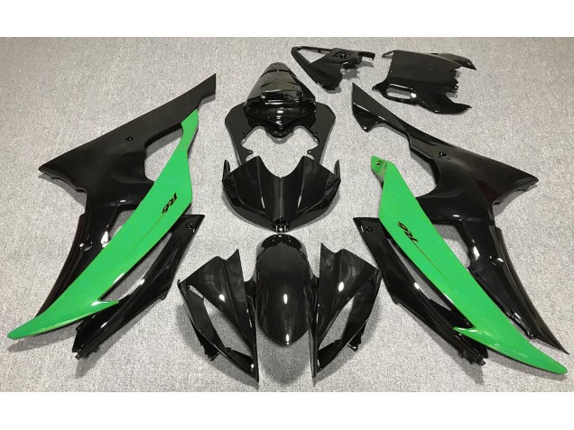 2008-2016 Gloss Black & Green Yamaha R6 Fairings 2008-2016 Gloss Black & Green Yamaha R6 Fairings