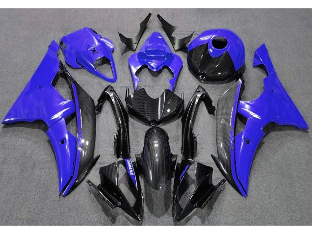 2008-2016 Gloss Blue and Carbon Yamaha R6 Fairings