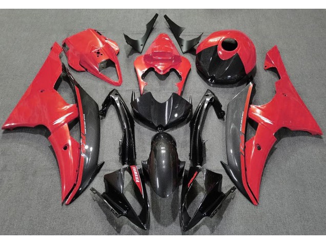 2008-2016 Gloss Red and Carbon Yamaha R6 Fairings 2008-2016 Gloss Red and Carbon Yamaha R6 Fairings