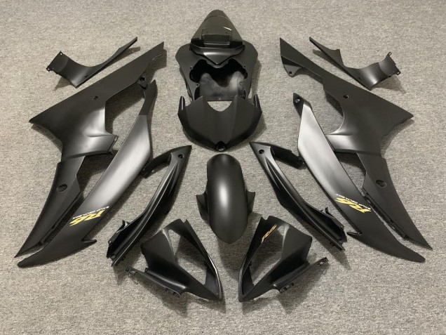 2008-2016 Matte Black with Gold Yamaha R6 Fairings
