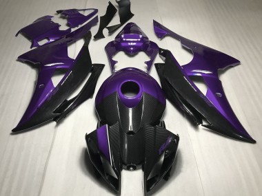 2008-2016 Purple w Carbon Style Yamaha R6 Fairings