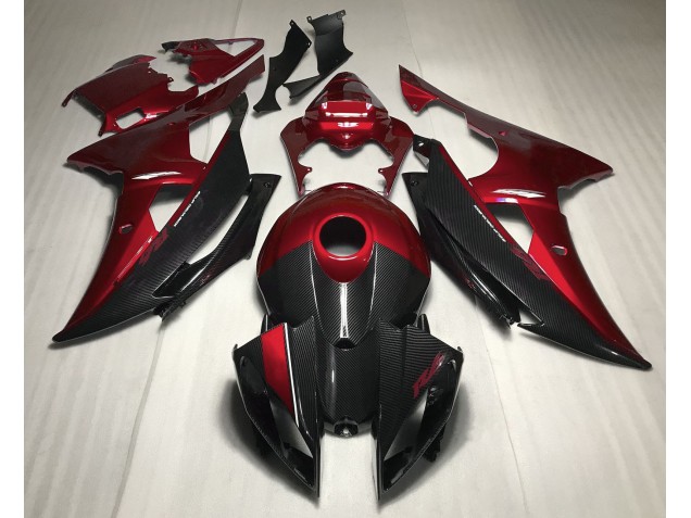 2008-2016 Red w Carbon Style Yamaha R6 Fairings 2008-2016 Red w Carbon Style Yamaha R6 Fairings