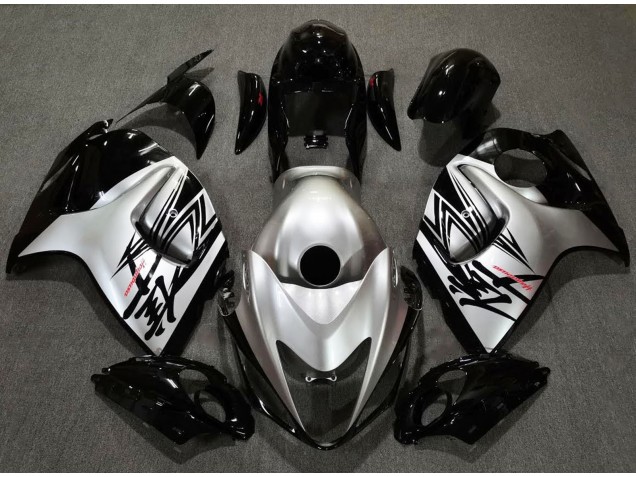 2008-2019 Gloss Black & Silver Design Suzuki GSXR 1300 Fairings 2008-2019 Gloss Black & Silver Design Suzuki GSXR 1300 Fairings